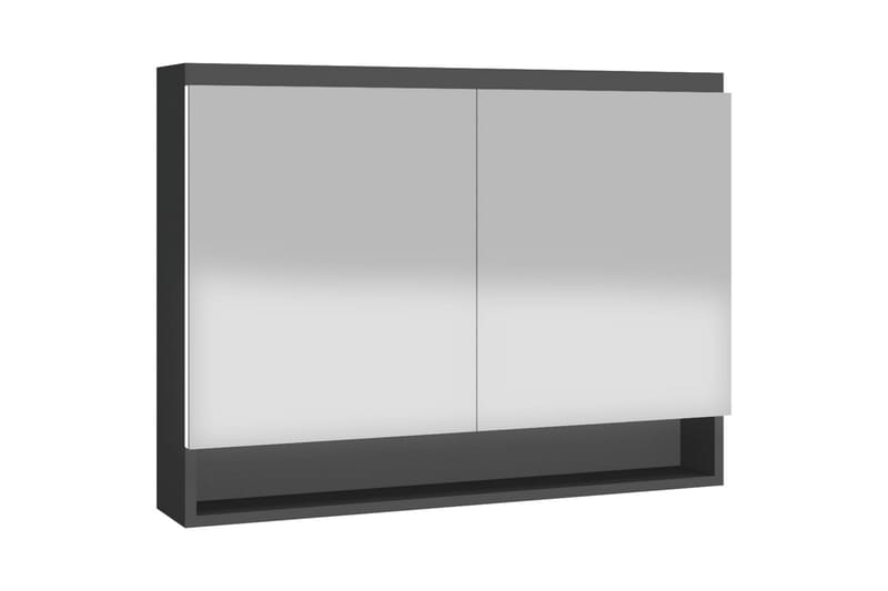 badeværelsesskab med spejl 80x15x60 cm MDF antracitgrå - Antracit - Spejlskabe