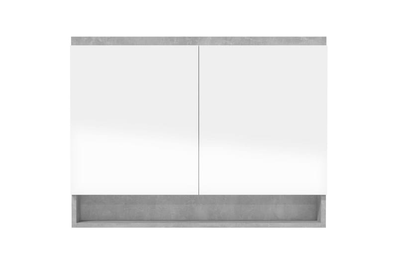 badeværelsesskab med spejl 80x15x60 cm MDF betongrå - Grå - Spejlskabe