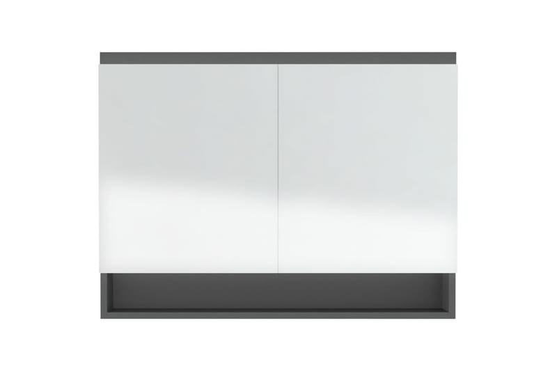 badeværelsesskab med spejl 80x15x60 cm MDF grå - Grå - Spejlskabe