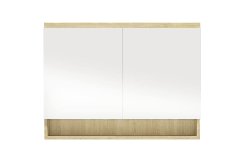 badeværelsesskab med spejl 80x15x60 cm MDF - Hvid - Hus & renovering - Køkken & bad - Badeværelse - Badeværelsesmøbler - Spejlskabe