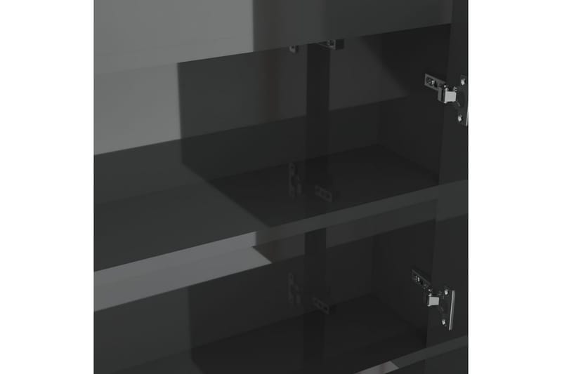badeværelsesskab med spejl 80x15x60 cm MDF skinnende grå - Grå - Spejlskabe