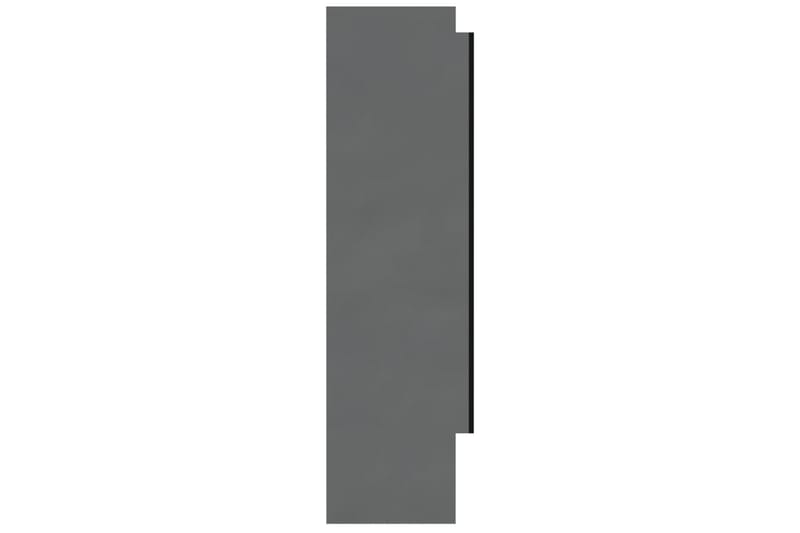 badeværelsesskab med spejl 80x15x60 cm MDF skinnende grå - Grå - Spejlskabe