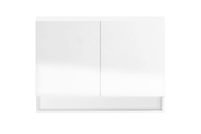 badeværelsesskab med spejl 80x15x60 cm MDF skinnende hvid - Spejlskabe
