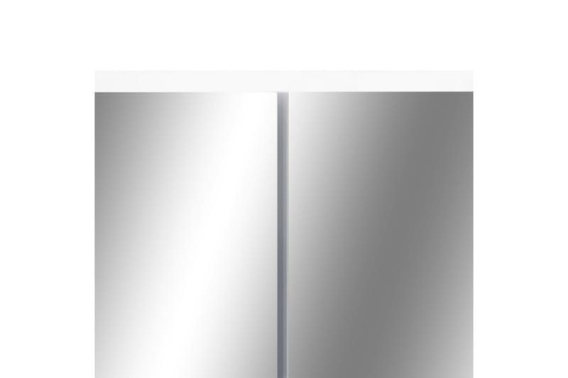 badeværelsesskab med spejl og LED 80x15x60 cm MDF hvid - Hvid - Spejlskabe