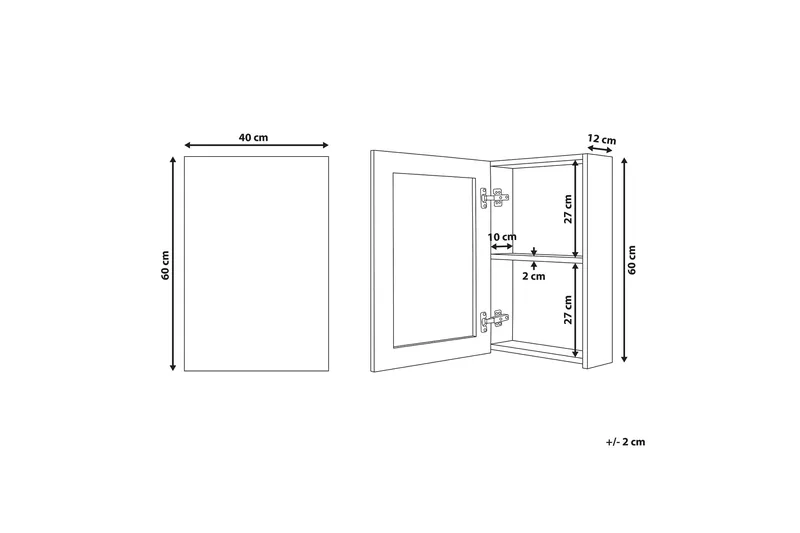 Carmenes Badeværelsesskab 40 cm med Spejl - Hvid - Hus & renovering - Køkken & bad - Badeværelse - Badeværelsesmøbler - Spejlskabe