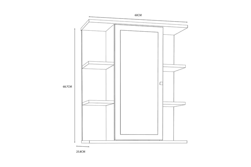 Elsassona Vægskab 26x60 cm - Hvid - Hus & renovering - Køkken & bad - Badeværelse - Badeværelsesmøbler - Spejlskabe
