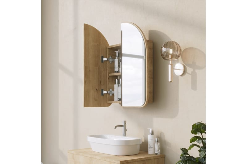 Heren Vægskab med spejl 45 cm - Beige - Hus & renovering - Køkken & bad - Badeværelse - Badeværelsesmøbler - Spejlskabe