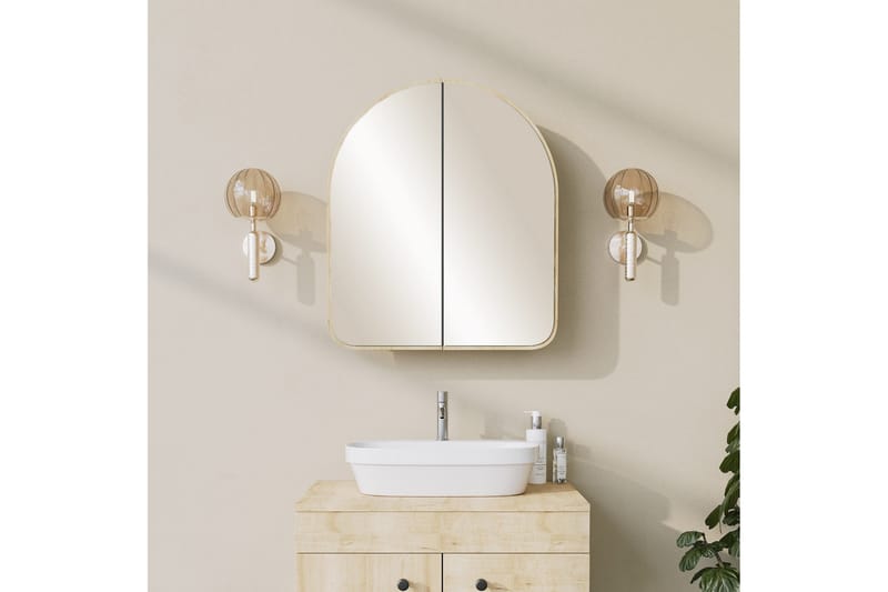 Heren Vægskab med spejl 45 cm - Beige - Hus & renovering - Køkken & bad - Badeværelse - Badeværelsesmøbler - Spejlskabe