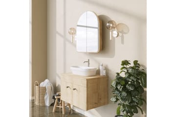 Heren Vægskab med spejl 45 cm - Beige - Hus & renovering - Køkken & bad - Badeværelse - Badeværelsesmøbler - Spejlskabe