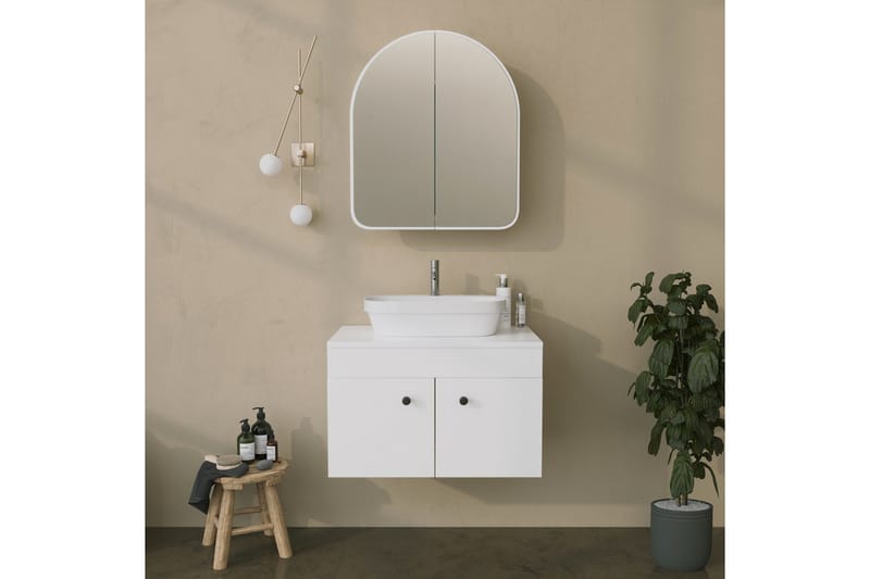 Heren Vægskab med spejl 45 cm - Hvid - Hus & renovering - Køkken & bad - Badeværelse - Badeværelsesmøbler - Spejlskabe