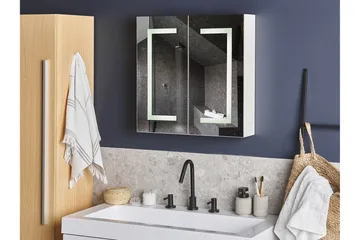 Mazarredo Badeværelsesskab 60 cm Spejl med LED-belysning - Hvid - Hus & renovering - Køkken & bad - Badeværelse - Badeværelsesmøbler - Spejlskabe