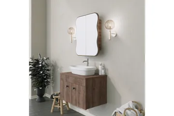 Najmin Vægskab med spejl 45 cm - Valnød finér - Hus & renovering - Køkken & bad - Badeværelse - Badeværelsesmøbler - Spejlskabe