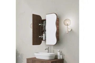 Najmin Vægskab med spejl 45 cm - Valnød finér - Hus & renovering - Køkken & bad - Badeværelse - Badeværelsesmøbler - Spejlskabe
