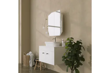 Patni Vægskab med spejl 45 cm - Hvid - Hus & renovering - Køkken & bad - Badeværelse - Badeværelsesmøbler - Spejlskabe