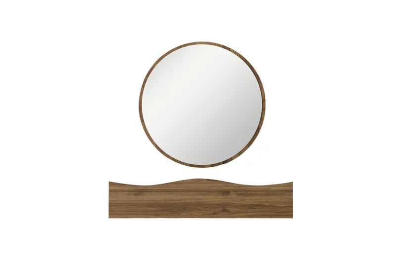 Princesse Vægskab med spejl 82 cm - Valnød finér - Hus & renovering - Køkken & bad - Badeværelse - Badeværelsesmøbler - Spejlskabe