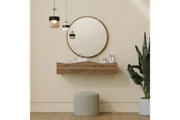 Princesse Vægskab med spejl 82 cm - Valnød finér - Hus & renovering - Køkken & bad - Badeværelse - Badeværelsesmøbler - Spejlskabe