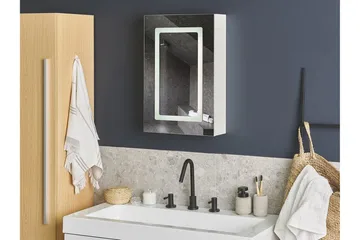 Roconda Badeværelsesskab 40 cm Spejl med LED-belysning - Hvid - Hus & renovering - Køkken & bad - Badeværelse - Badeværelsesmøbler - Spejlskabe