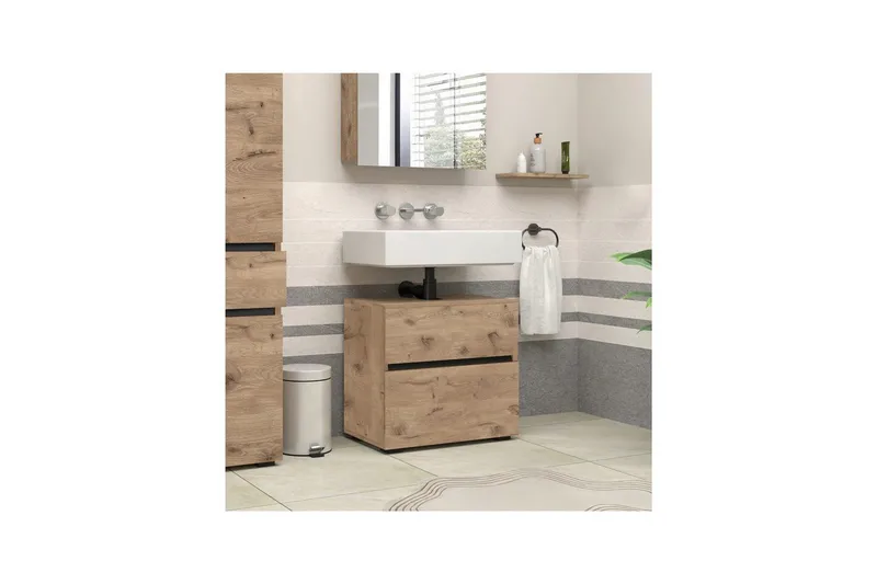 Tvättställsskåp & kommod Loft24 Tvättställsskåp Loft24 Wisla Brun1 - Hus & renovering - Køkken & bad - Badeværelse - Badeværelsesmøbler - Underskab badeværelse