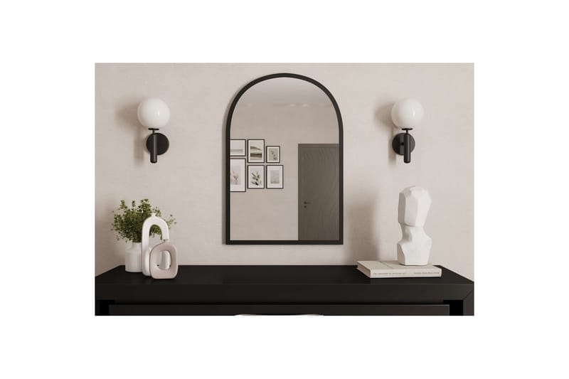 Ulren Badeværelsesspejl 60 cm - Sort - Hus & renovering - Køkken & bad - Badeværelse - Badeværelsesmøbler - Badeværelsesspejl