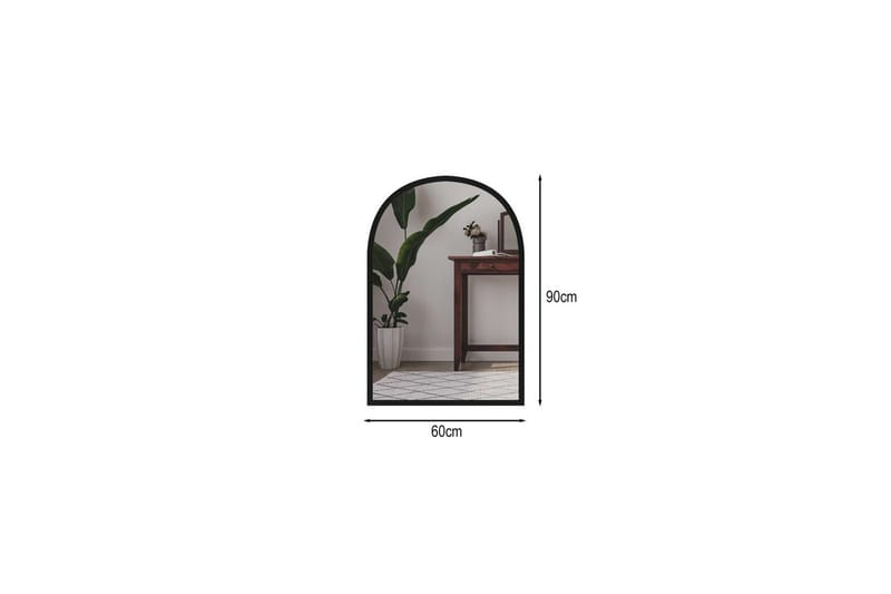 Ulren Badeværelsesspejl 60 cm - Sort - Hus & renovering - Køkken & bad - Badeværelse - Badeværelsesmøbler - Badeværelsesspejl