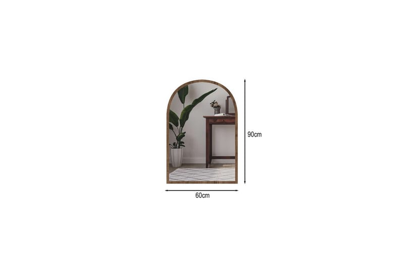 Ulren Badeværelsesspejl 60 cm - Valnød - Hus & renovering - Køkken & bad - Badeværelse - Badeværelsesmøbler - Badeværelsesspejl