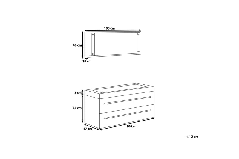 Barcelona Badeværelsesmøbler 47 | 100 cm - Beige - Hus & renovering - Køkken & bad - Badeværelse - Badeværelsesmøbler - Underskab badeværelse
