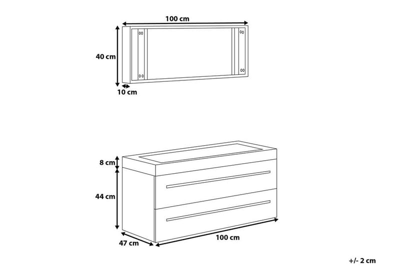 Barcelona Badeværelsesmøbler 47 | 100 cm - Beige - Hus & renovering - Køkken & bad - Badeværelse - Badeværelsesmøbler - Underskab badeværelse