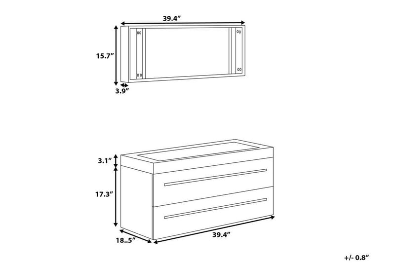 Barcelona Badeværelsesmøbler 47 | 100 cm - Beige - Hus & renovering - Køkken & bad - Badeværelse - Badeværelsesmøbler - Underskab badeværelse