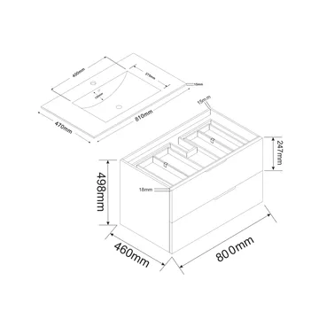 Bathlife Glädje Vaskeskab 800 - Hus & renovering - Køkken & bad - Badeværelse - Badeværelsesmøbler - Underskab badeværelse
