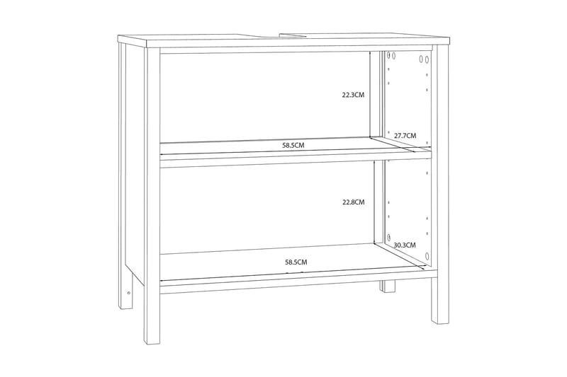 Elsassona Underskab 35x64 cm 2 Skab - Hvid - Underskab badeværelse