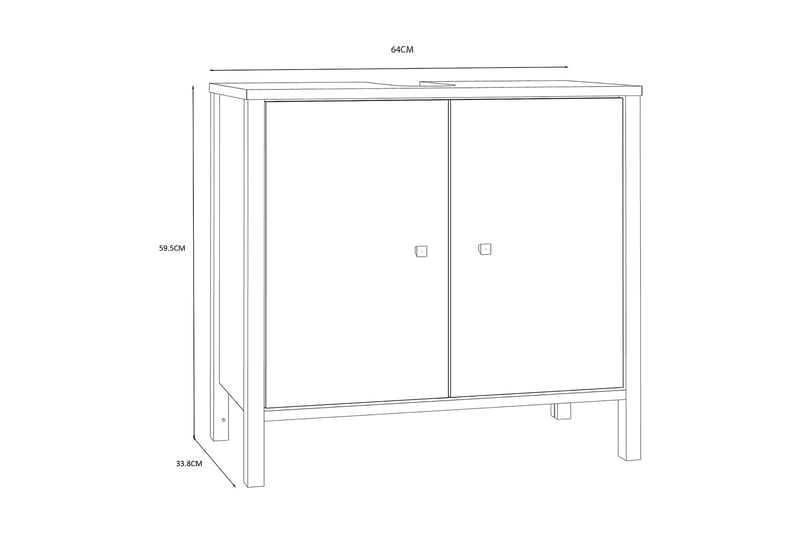 Elsassona Underskab 35x64 cm 2 Skab - Hvid - Underskab badeværelse