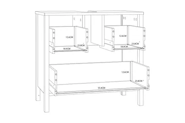 Elsassona Underskab 35x64 cm 2 Skuffer - Hvid - Hus & renovering - Køkken & bad - Badeværelse - Badeværelsesmøbler - Underskab badeværelse