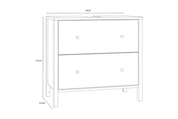 Elsassona Underskab 35x64 cm 2 Skuffer - Hvid - Hus & renovering - Køkken & bad - Badeværelse - Badeværelsesmøbler - Underskab badeværelse