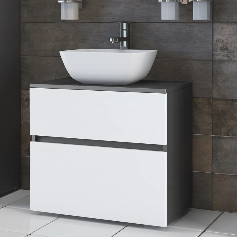 Hudnall Underskab 60x35 cm - Antracit/Hvid - Hus & renovering - Køkken & bad - Badeværelse - Badeværelsesmøbler - Underskab badeværelse