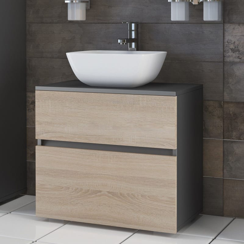 Hudnall Underskab 60x35 cm - Antracit/Natur - Hus & renovering - Køkken & bad - Badeværelse - Badeværelsesmøbler - Underskab badeværelse