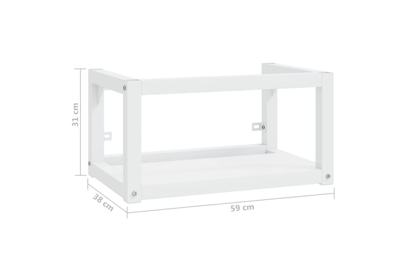 væghængt badeværelsesmøbel til håndvask 59x38x31 cm jern hvi - Hvid - Hus & renovering - Køkken & bad - Badeværelse - Badeværelsesmøbler - Underskab badeværelse