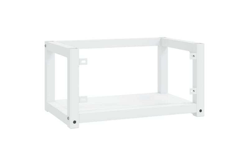 væghængt badeværelsesmøbel til håndvask 59x38x31 cm jern hvi - Hvid - Hus & renovering - Køkken & bad - Badeværelse - Badeværelsesmøbler - Underskab badeværelse
