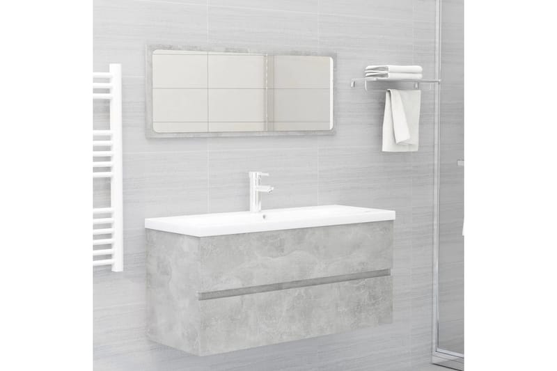 vaskeskab 100x38,5x45 cm spånplade betongrå - Grå - Underskab badeværelse