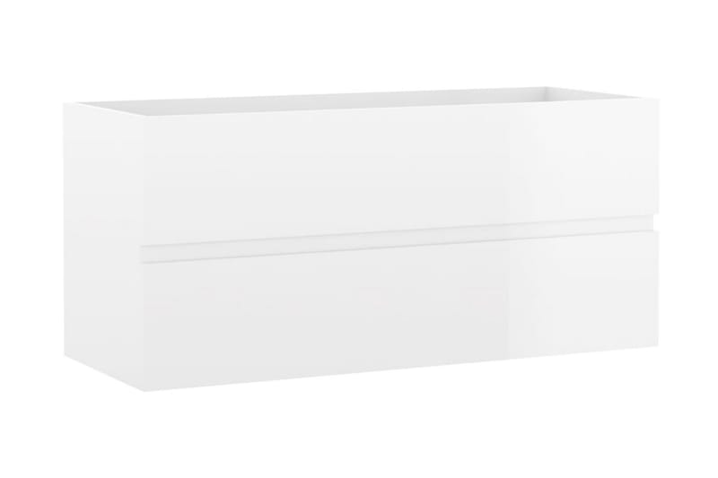 vaskeskab 100x38,5x45 cm spånplade hvid højglans - Hvid - Underskab badeværelse