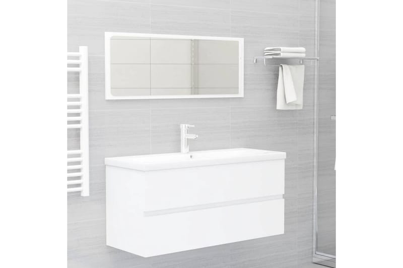 vaskeskab 100x38,5x45 cm spånplade hvid - Hvid - Underskab badeværelse