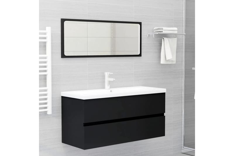 vaskeskab 100x38,5x45 cm spånplade sort - Sort - Underskab badeværelse
