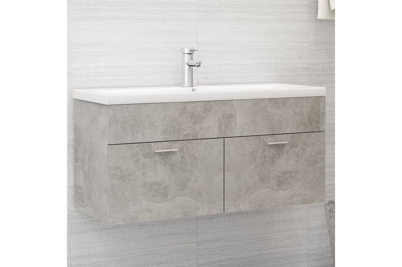 vaskeskab 100x38,5x46 cm spånplade betongrå - Grå - Underskab badeværelse