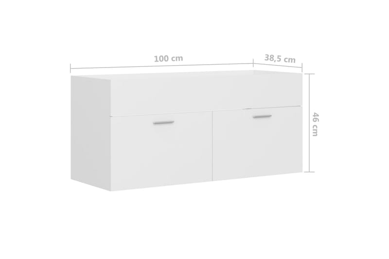 vaskeskab 100x38,5x46 cm spånplade hvid - Hvid - Hus & renovering - Køkken & bad - Badeværelse - Badeværelsesmøbler - Underskab badeværelse