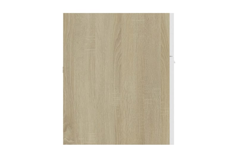 vaskeskab 100x38,5x46 spånplade hvid og sonoma-eg - Beige - Underskab badeværelse