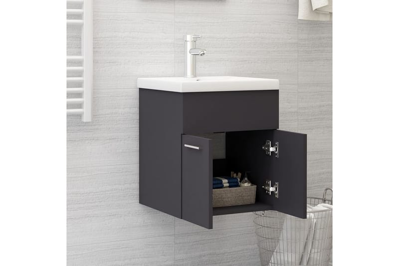 vaskeskab 41x38,5x46 cm spånplade grå - Grå - Underskab badeværelse