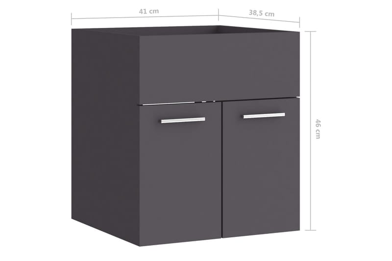 vaskeskab 41x38,5x46 cm spånplade grå - Grå - Underskab badeværelse