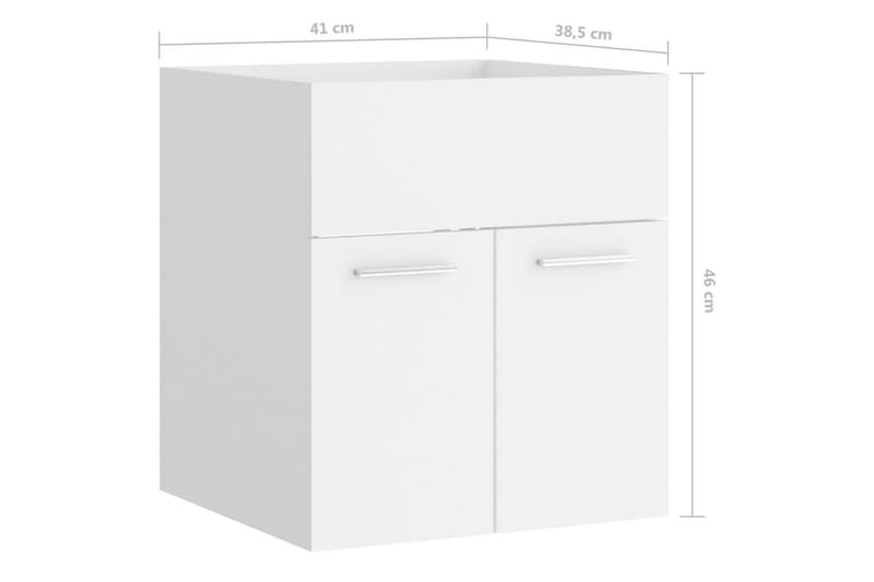 vaskeskab 41x38,5x46 cm spånplade hvid - Hvid - Underskab badeværelse