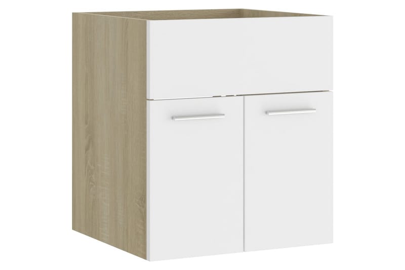 Vaskeskab 41x38,5x46 cm Spånplade Sonoma-Eg og Hvid - Beige - Underskab badeværelse