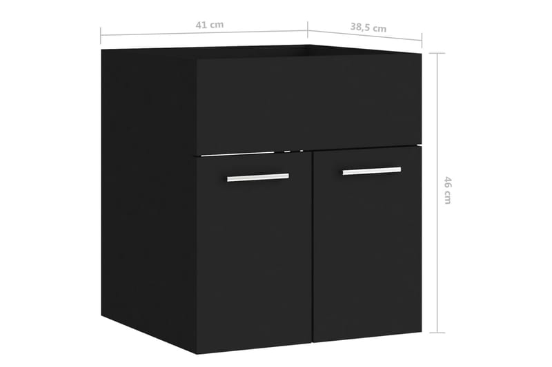 vaskeskab 41x38,5x46 cm spånplade sort - Sort - Underskab badeværelse