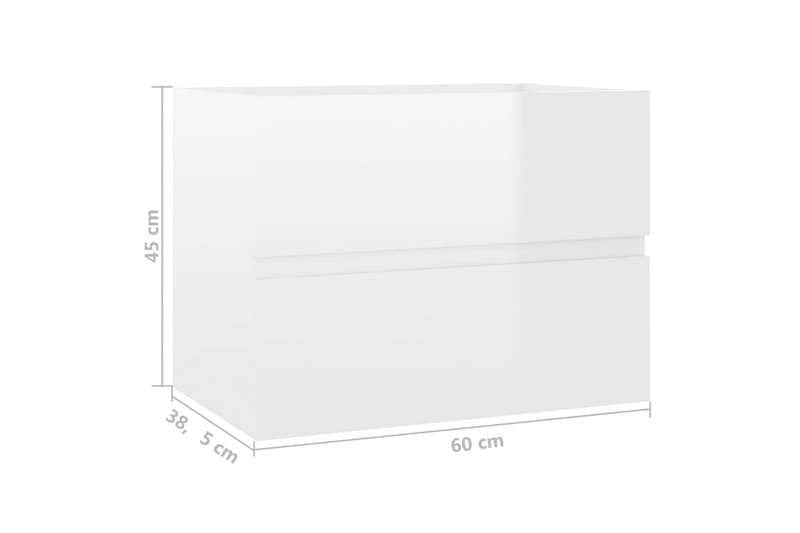 vaskeskab 60x38,5x45 cm spånplade hvid højglans - Hvid - Underskab badeværelse